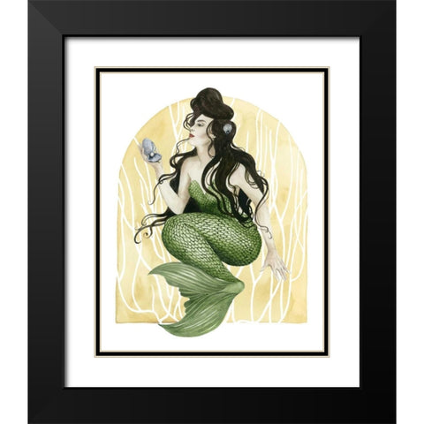 Deco Mermaid I Black Modern Wood Framed Art Print with Double Matting by Popp, Grace