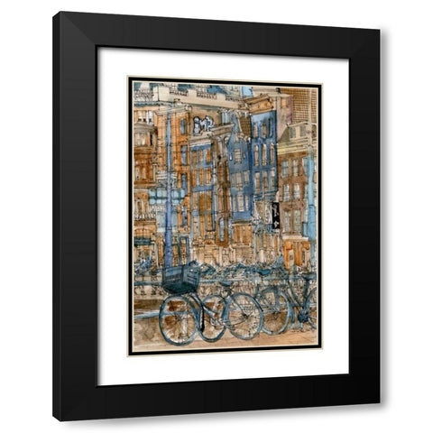 City Scene I Black Modern Wood Framed Art Print with Double Matting by Wang, Melissa