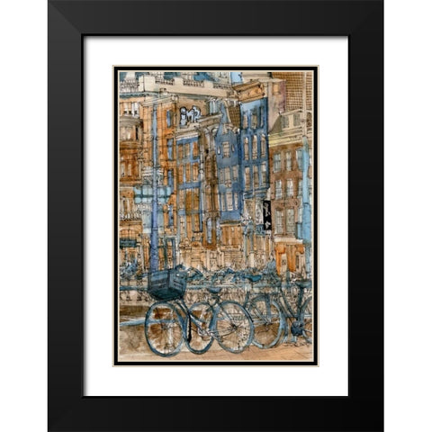 City Scene I Black Modern Wood Framed Art Print with Double Matting by Wang, Melissa