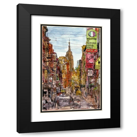 City Scene II Black Modern Wood Framed Art Print with Double Matting by Wang, Melissa