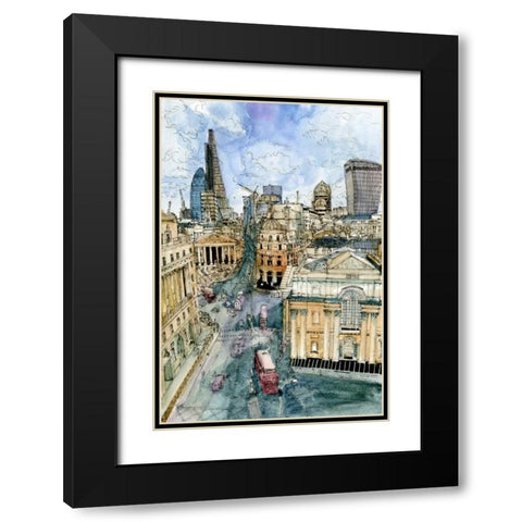 City Scene III Black Modern Wood Framed Art Print with Double Matting by Wang, Melissa