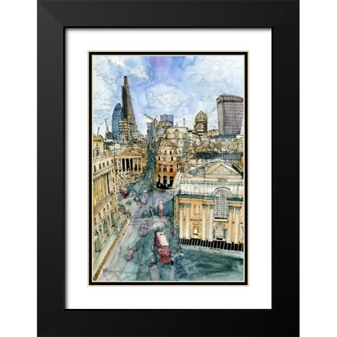 City Scene III Black Modern Wood Framed Art Print with Double Matting by Wang, Melissa