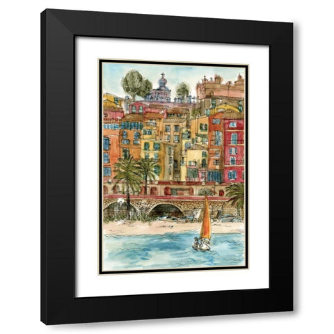 City Scene V Black Modern Wood Framed Art Print with Double Matting by Wang, Melissa