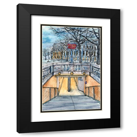 City Scene VI Black Modern Wood Framed Art Print with Double Matting by Wang, Melissa