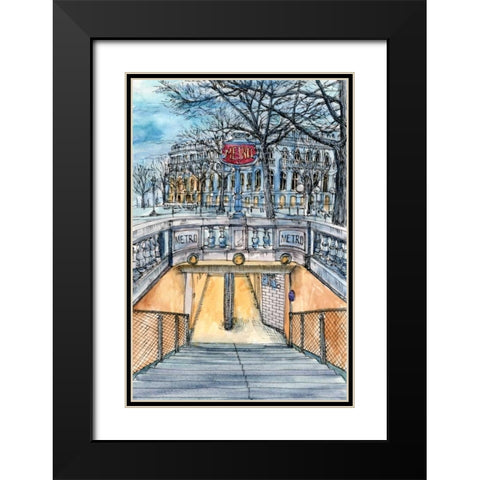 City Scene VI Black Modern Wood Framed Art Print with Double Matting by Wang, Melissa