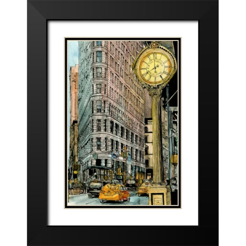 City Scene VII Black Modern Wood Framed Art Print with Double Matting by Wang, Melissa