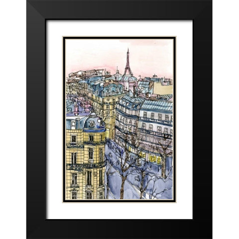 City Scene IX Black Modern Wood Framed Art Print with Double Matting by Wang, Melissa