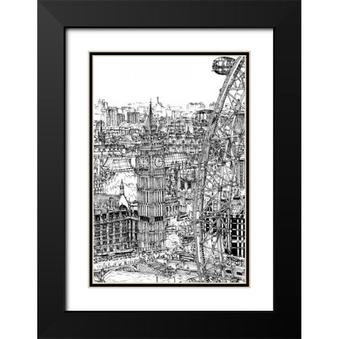 BandW City Scene IV Black Modern Wood Framed Art Print with Double Matting by Wang, Melissa