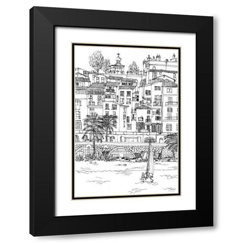 BandW City Scene V Black Modern Wood Framed Art Print with Double Matting by Wang, Melissa