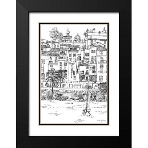 BandW City Scene V Black Modern Wood Framed Art Print with Double Matting by Wang, Melissa