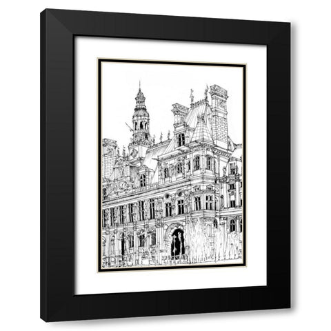 BandW City Scene VIII Black Modern Wood Framed Art Print with Double Matting by Wang, Melissa