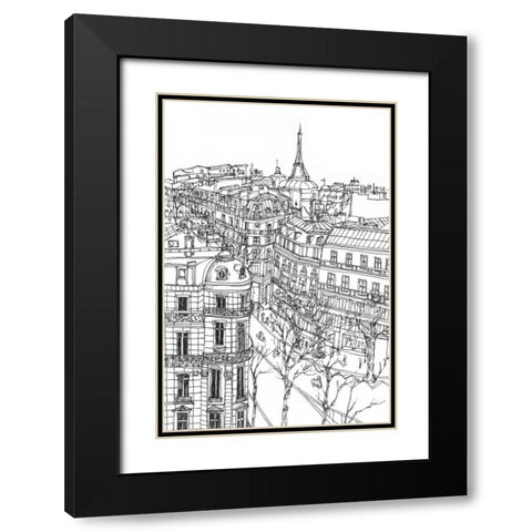 BandW City Scene IX Black Modern Wood Framed Art Print with Double Matting by Wang, Melissa