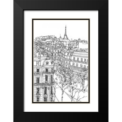 BandW City Scene IX Black Modern Wood Framed Art Print with Double Matting by Wang, Melissa