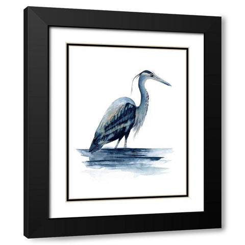 Azure Heron II Black Modern Wood Framed Art Print with Double Matting by Popp, Grace
