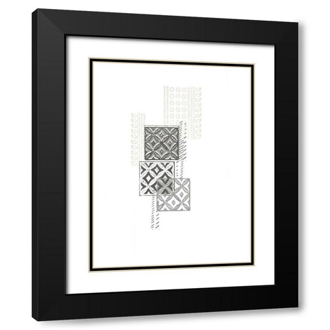Block Print Composition II Black Modern Wood Framed Art Print with Double Matting by Vess, June Erica