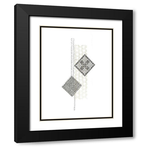 Block Print Composition III Black Modern Wood Framed Art Print with Double Matting by Vess, June Erica