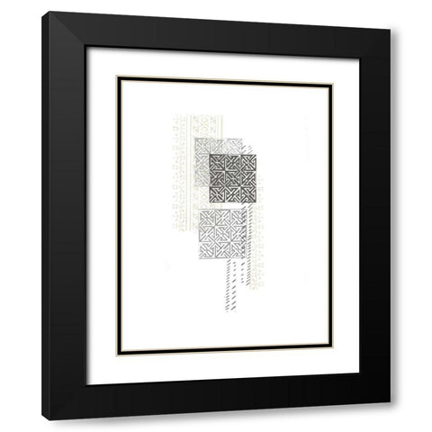 Block Print Composition IV Black Modern Wood Framed Art Print with Double Matting by Vess, June Erica