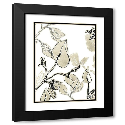 Block Print Contour I Black Modern Wood Framed Art Print with Double Matting by Vess, June Erica