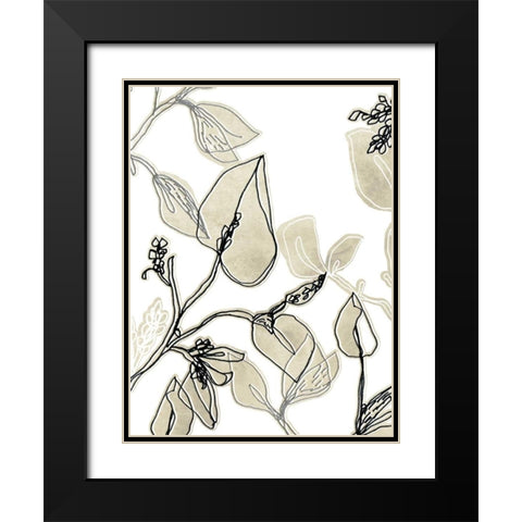 Block Print Contour I Black Modern Wood Framed Art Print with Double Matting by Vess, June Erica