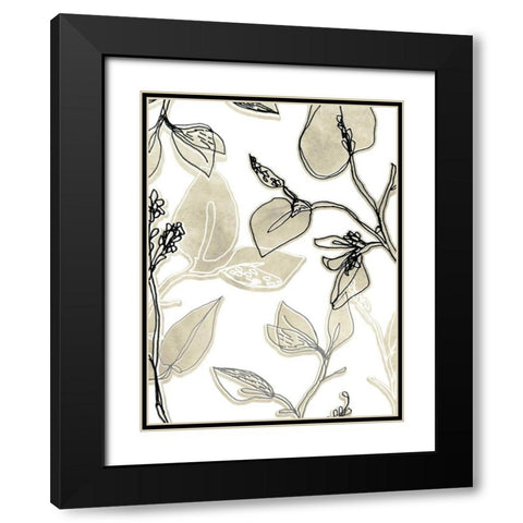 Block Print Contour II Black Modern Wood Framed Art Print with Double Matting by Vess, June Erica