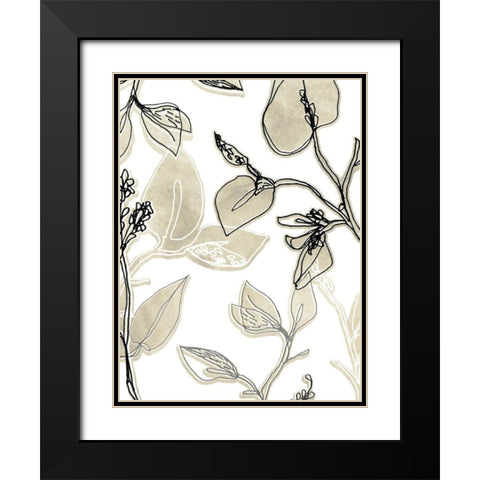 Block Print Contour II Black Modern Wood Framed Art Print with Double Matting by Vess, June Erica