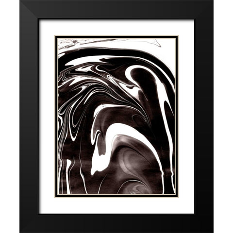 Yinyang II Black Modern Wood Framed Art Print with Double Matting by Ludwig, Alicia
