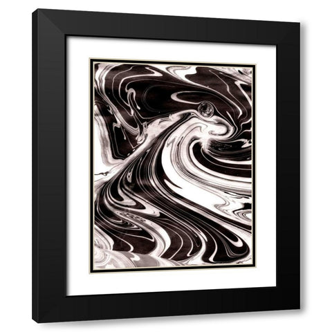 Yinyang III Black Modern Wood Framed Art Print with Double Matting by Ludwig, Alicia