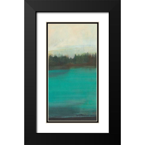 Teal Lake View I Black Modern Wood Framed Art Print with Double Matting by Fuchs, Jodi