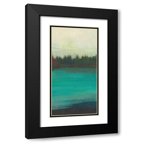 Teal Lake View II Black Modern Wood Framed Art Print with Double Matting by Fuchs, Jodi