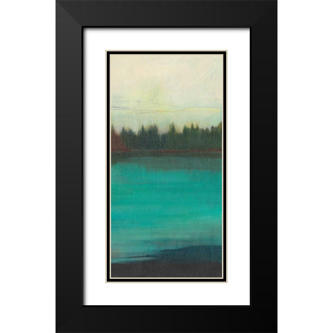 Teal Lake View II Black Modern Wood Framed Art Print with Double Matting by Fuchs, Jodi
