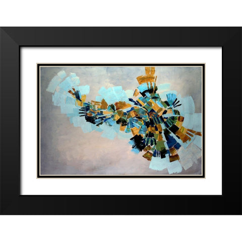 Kaleidoscope Black Modern Wood Framed Art Print with Double Matting by Taylor, Kari