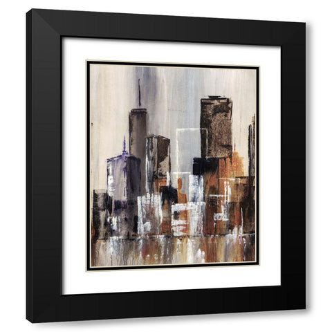 Coastal City I Black Modern Wood Framed Art Print with Double Matting by Taylor, Kari