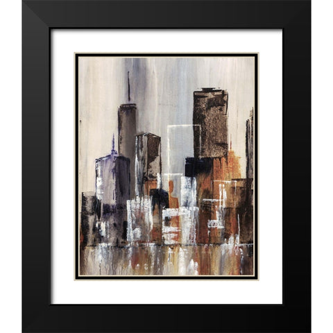 Coastal City I Black Modern Wood Framed Art Print with Double Matting by Taylor, Kari