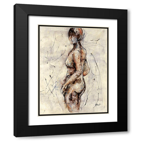 Mystique III Black Modern Wood Framed Art Print with Double Matting by Douglass, Farrell