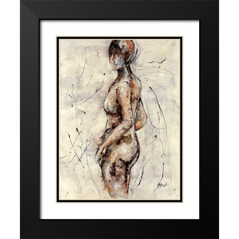 Mystique III Black Modern Wood Framed Art Print with Double Matting by Douglass, Farrell