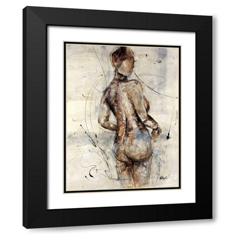 Mystique IV Black Modern Wood Framed Art Print with Double Matting by Douglass, Farrell
