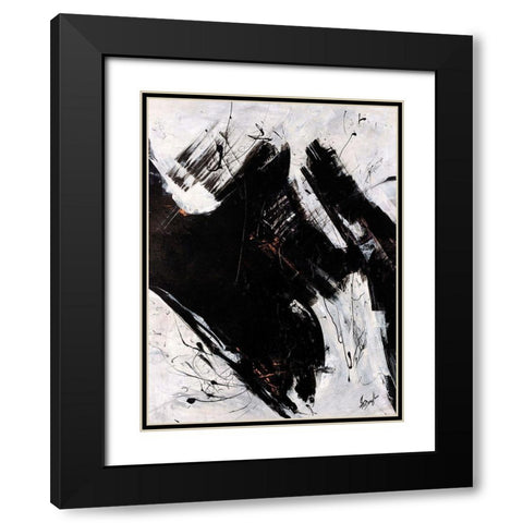 Staccato I Black Modern Wood Framed Art Print with Double Matting by Douglass, Farrell