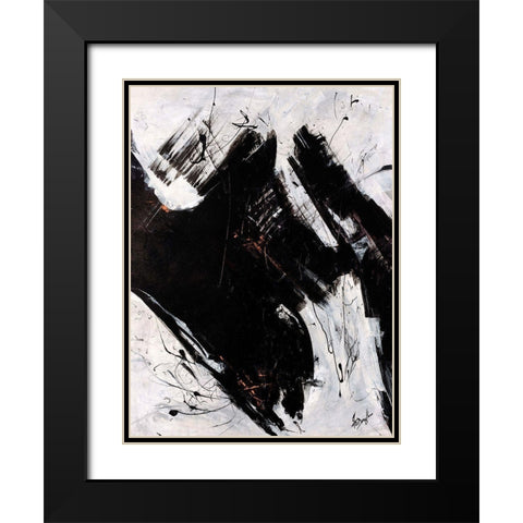 Staccato I Black Modern Wood Framed Art Print with Double Matting by Douglass, Farrell