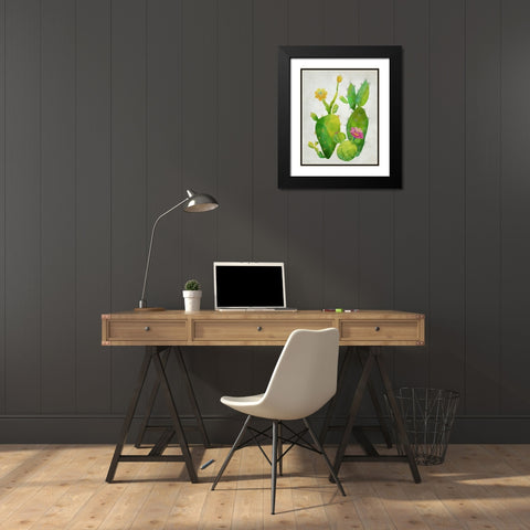 Cacti Collection II Black Modern Wood Framed Art Print with Double Matting by Zarris, Chariklia