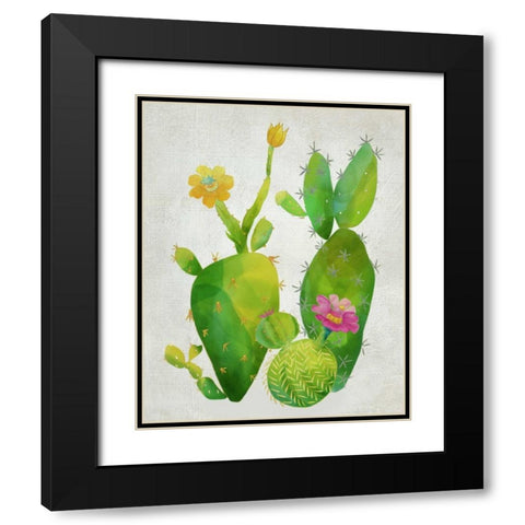 Cacti Collection II Black Modern Wood Framed Art Print with Double Matting by Zarris, Chariklia