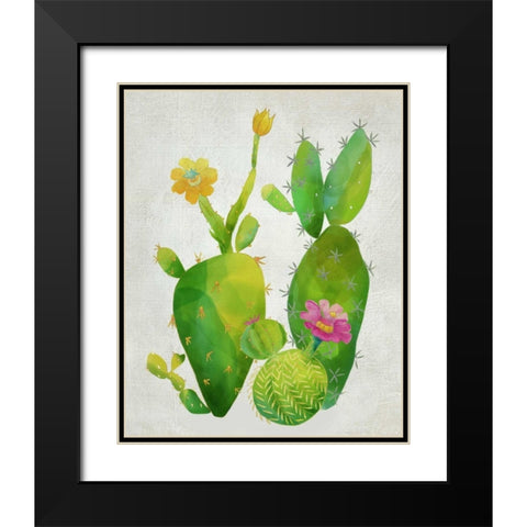 Cacti Collection II Black Modern Wood Framed Art Print with Double Matting by Zarris, Chariklia