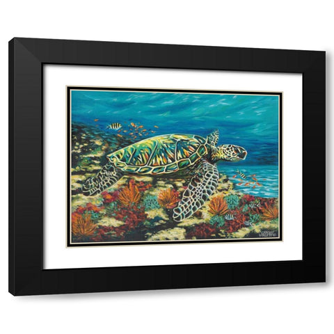 Deep Sea Swimming II Black Modern Wood Framed Art Print with Double Matting by Vitaletti, Carolee