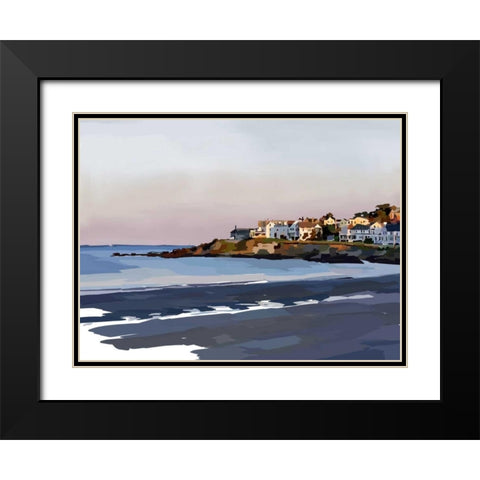 Peaceful Coast Black Modern Wood Framed Art Print with Double Matting by Kalina, Emily