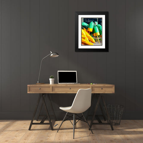 Vibrant Buoys I Black Modern Wood Framed Art Print with Double Matting by Kalina, Emily