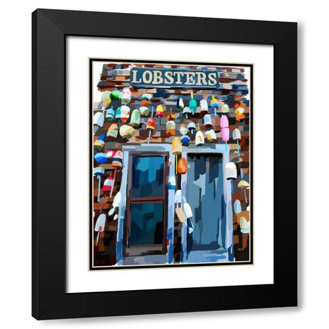 Vibrant Buoys III Black Modern Wood Framed Art Print with Double Matting by Kalina, Emily