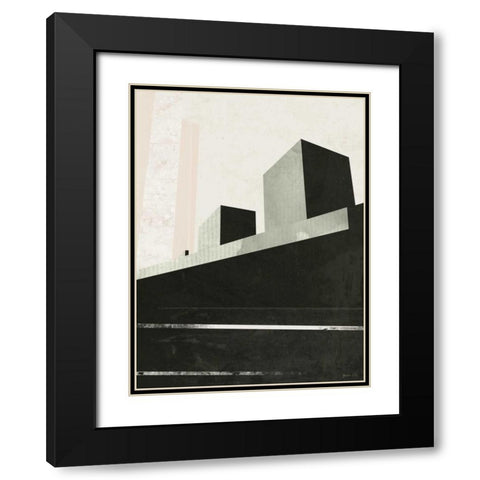 Outside In IV Black Modern Wood Framed Art Print with Double Matting by Green Lili