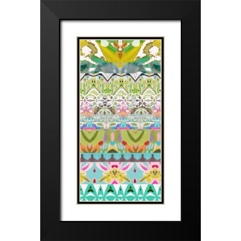 Border Boho I Black Modern Wood Framed Art Print with Double Matting by Fields, Karen