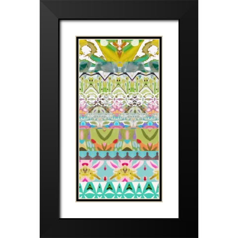 Border Boho II Black Modern Wood Framed Art Print with Double Matting by Fields, Karen