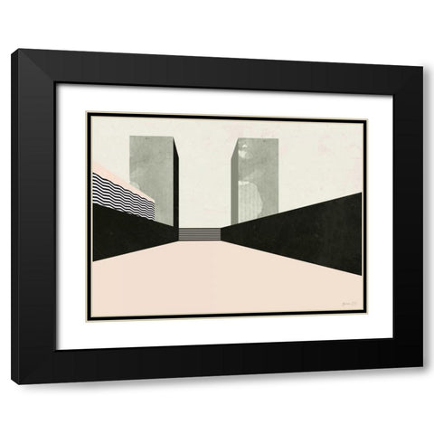 Graphic New York III Black Modern Wood Framed Art Print with Double Matting by Green Lili
