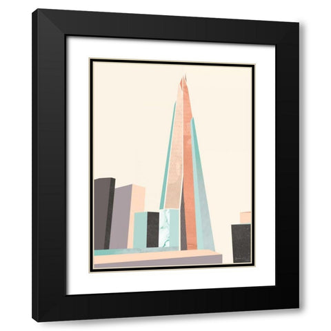 Graphic Pastel Architecture I Black Modern Wood Framed Art Print with Double Matting by Green Lili